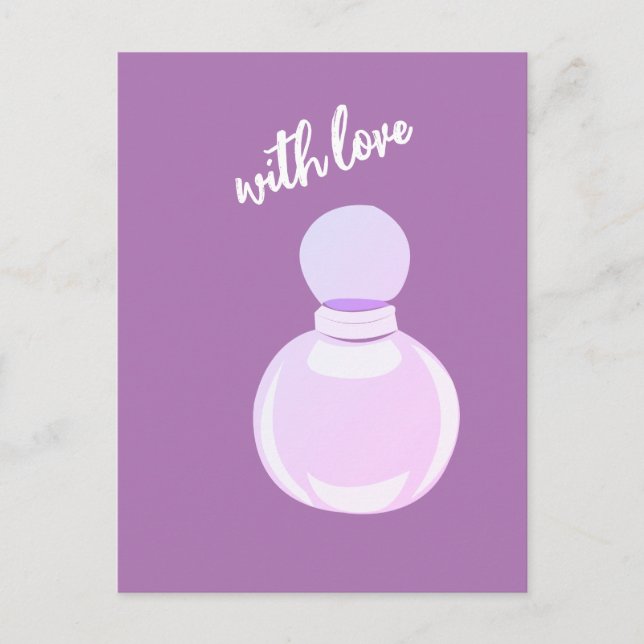 Carte Postale Bouteille de parfum pourpre (Devant)