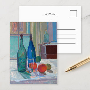 Carte Postale Bouteilles bleues et vertes et oranges Spencer G