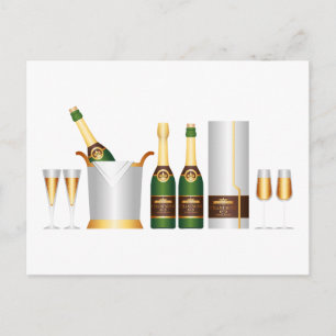 Carte Postale bouteilles de champagne