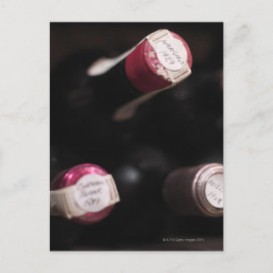 Carte Postale Bouteilles de vin, gros plan, Suède.