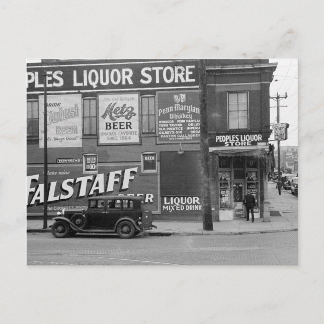 Carte Postale Boutique de liqueurs populaires, 1938 (Devant)