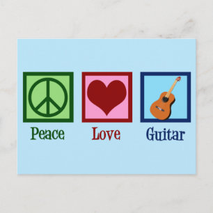 Carte Postale Boutique d'instruments de musique Peace Love Guita