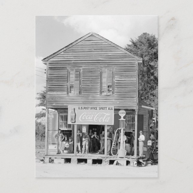 Carte Postale Boutique générale et bureau de poste, 1935 (Devant)