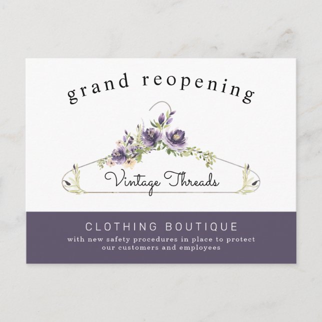 Carte Postale Boutique Vêtements Grand Réouverture Couverture Sé (Devant)