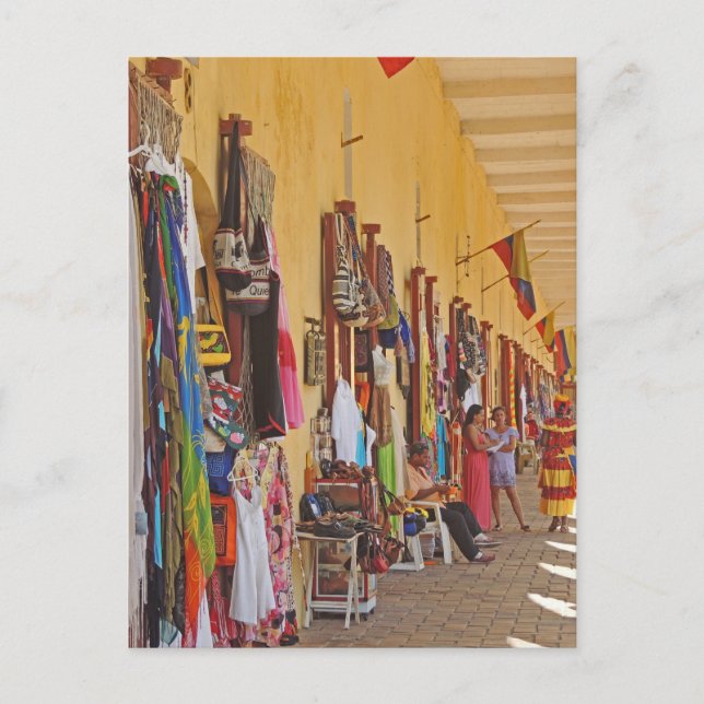 Carte Postale Boutiques de souvenirs à Carthagène Colombie (Devant)