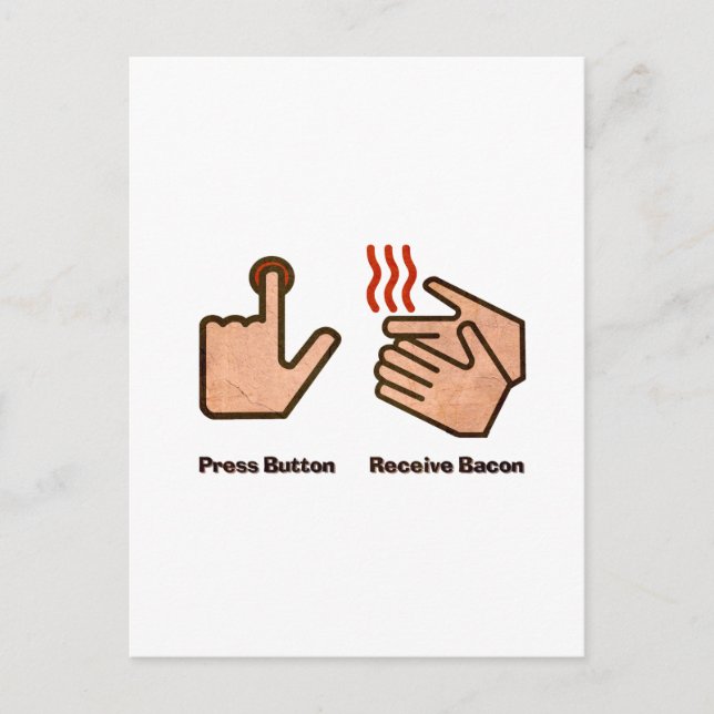 Carte Postale bouton de pression réception bacon (Devant)