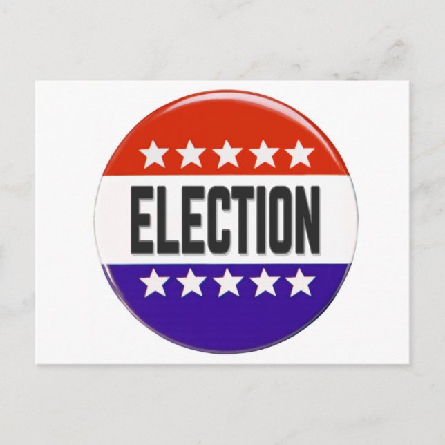 Carte Postale Bouton Élection (Devant)