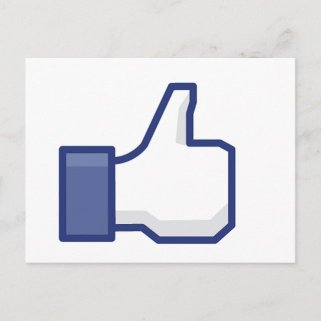 Carte Postale Bouton Facebook Like (Devant)