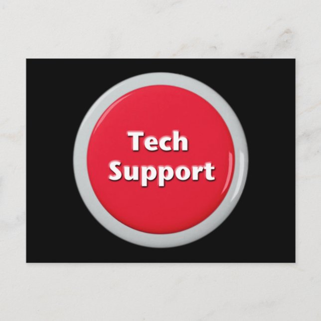 Carte Postale Bouton Panique rouge du support technique (Devant)