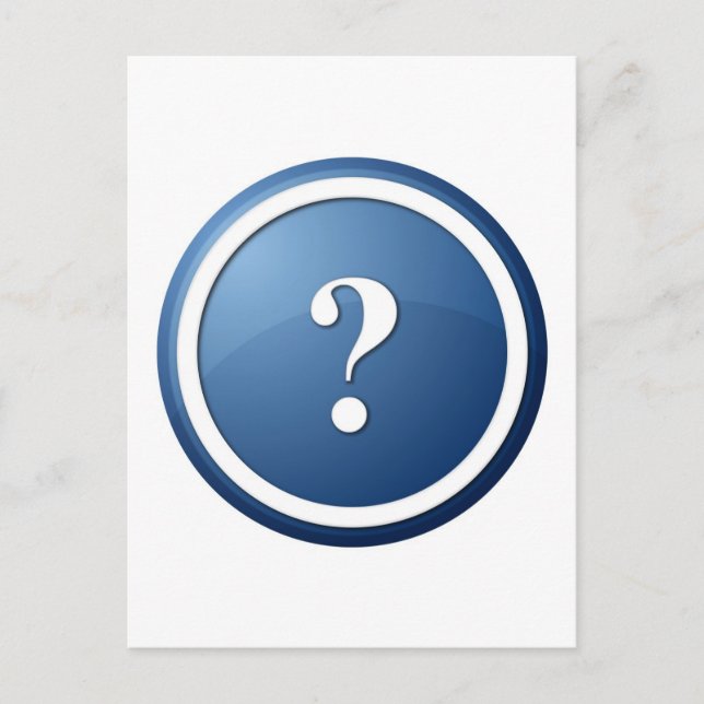 Carte Postale bouton rond point d'interrogation bleu (Devant)