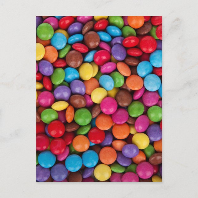 Carte Postale Boutons chocolat multicolore cool (Devant)