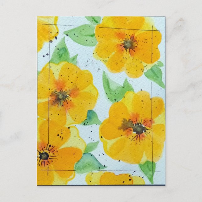 Carte Postale Boutons d'aquarelle (Devant)
