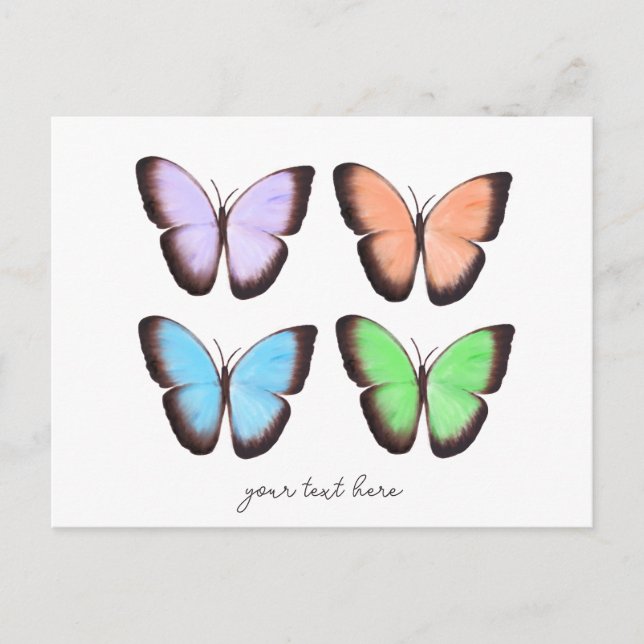 Carte Postale Boutons de texte personnalisé (Devant)