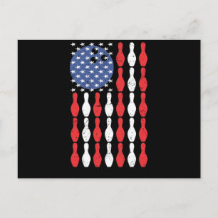 Carte Postale Bowling America États-Unis pavillon bowler