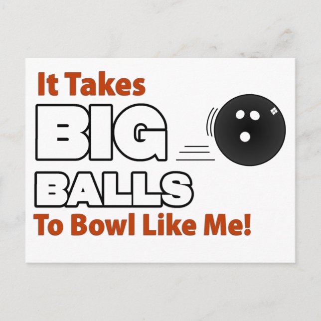 Carte Postale Bowling drôle (Devant)