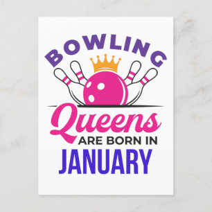 Carte Postale Bowling Queens sont nés en janvier