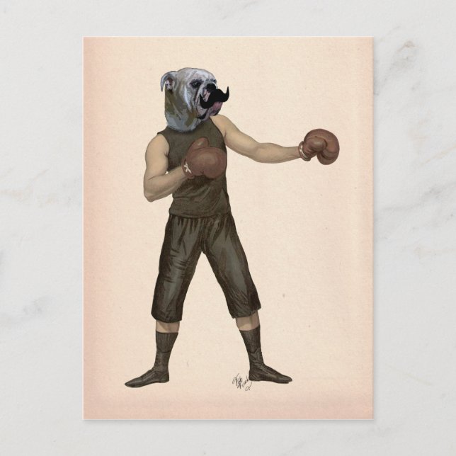 Carte Postale Boxe Bulldog Full 2 (Devant)