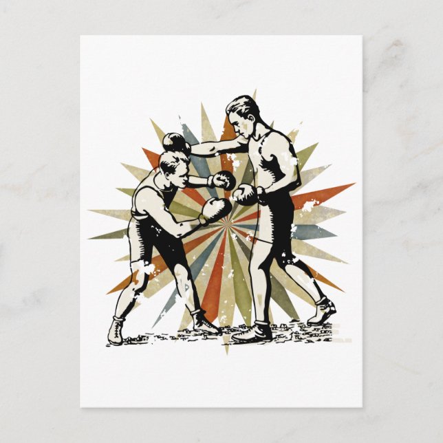 Carte Postale Boxe rétro (Devant)