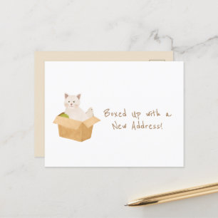 Carte Postale Boxed Up avec une nouvelle adresse! Cat Home Mov