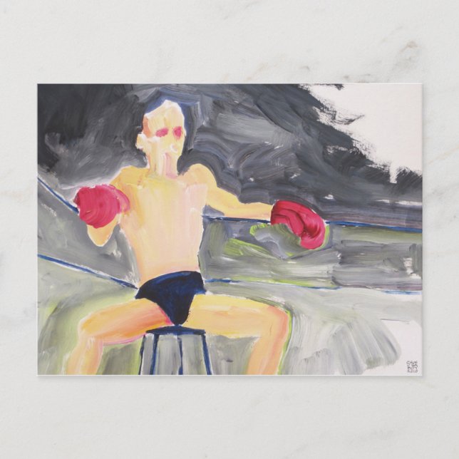 Carte postale Boxer Between Bouts (Devant)