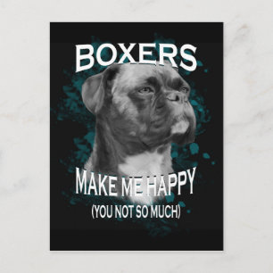 Carte Postale Boxer Chien Amoureux des animaux Texte d'art