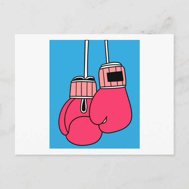 Carte Postale Boxer Femme Boxer Retro Boxing Gants (Devant)