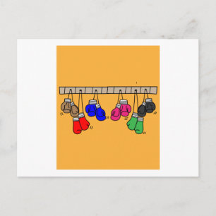 Carte Postale Boxer Femme Boxer Retro Boxing Gants