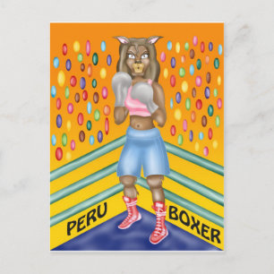 Carte Postale Boxer péruvien, alpaga