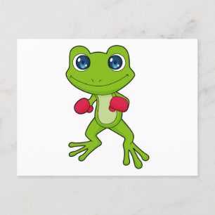 Carte Postale Boxeur de boxe de grenouille gants de boxe