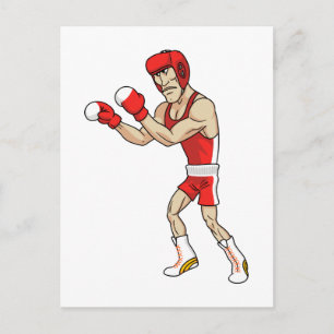 Carte Postale boxeur de dessin animé
