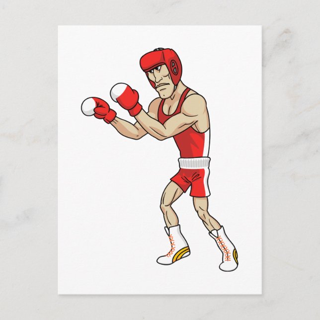 Carte Postale boxeur de dessin animé (Devant)