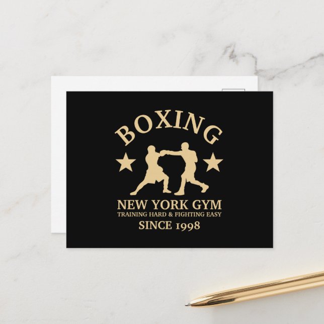 Carte Postale Boxing Gym, Pro Fighters (Devant/Arrière en situation)