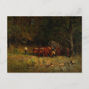 Carte Postale Boy and Man With Oxen - Edward Mitchell Banister