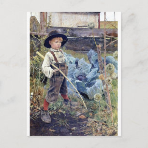 Carte Postale Boy in Cabbage Garden painting