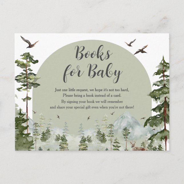 Carte Postale Boy Pine Tree Forest Baby showers Livres Pour Bébé (Devant)