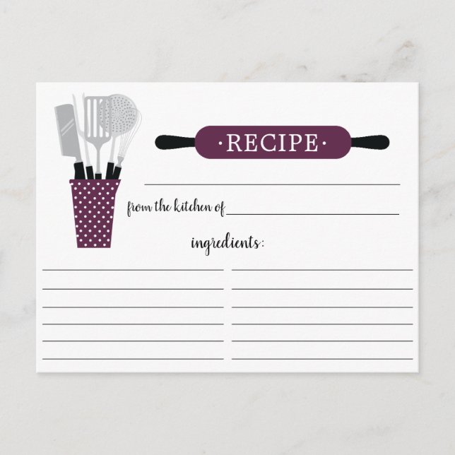 Carte Postale Boysenberry Rolling Pin Kitchen Outils Recette Car (Devant)