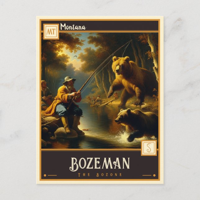 Carte Postale Bozeman, Montana | VINTAGE (Devant)