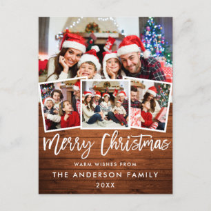 Carte Postale Bracelet en bois Script Star Joyeux Noël 4 Photo R