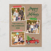 Bracelet Script artisanal Bande Rouge Camion Kraft