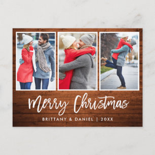Carte Postale Bracelet Script Bois rustique Noël 3 Photo