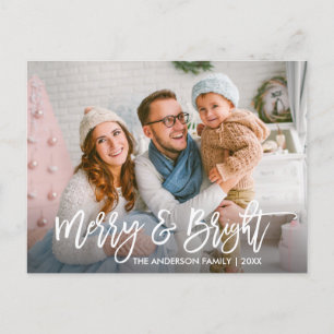 Carte Postale Bracelet Script Joyeux et brillant famille photo v