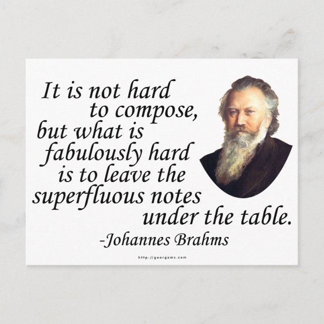 Carte Postale Brahms sur la composition (Devant)