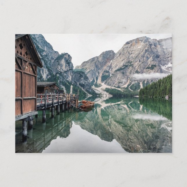 Carte Postale Braies réflexion (Devant)