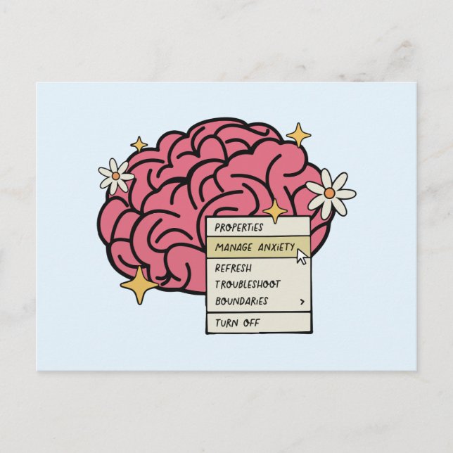 Carte Postale Brain properties mange anxiety  (Devant)