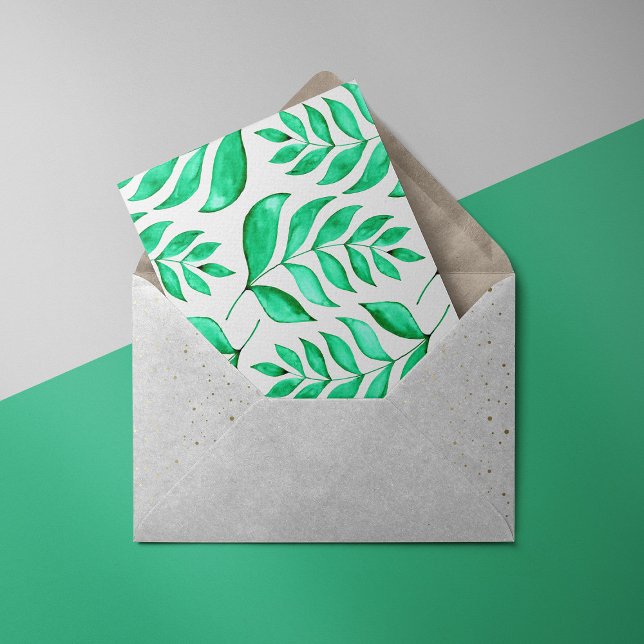 Carte Postale Branches d'aquarelle simples - vert (Créateur téléchargé)
