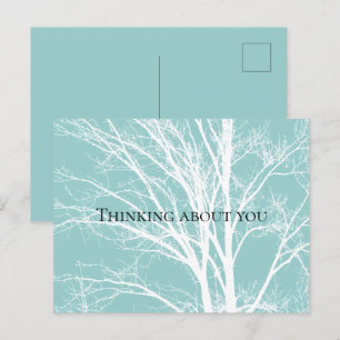 Carte Postale Branches d'arbre blanc bleu rustique