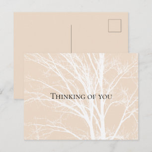 Carte Postale Branches d'arbre blanc Crème Rustique