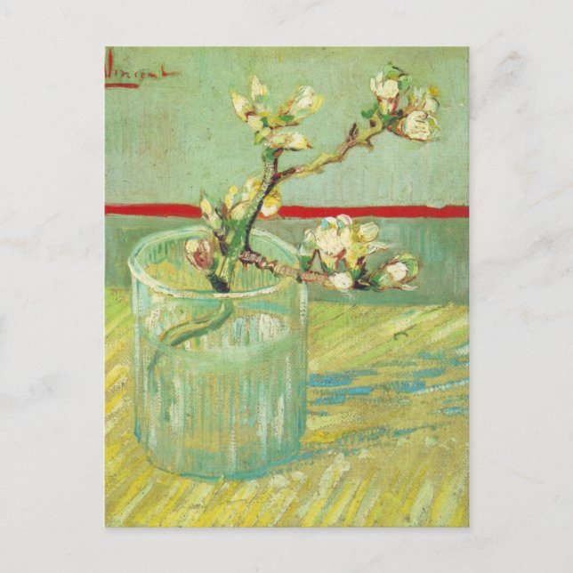 Carte Postale Branches de fleurs d'amandes en verre Van Gogh Art (Devant)