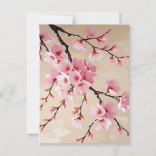 Carte Postale Branches de fleurs de cerisier Art - Élégant Sakur