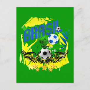 Carte Postale Brasil Grunge 2010 amoureux du football cadeaux fo
